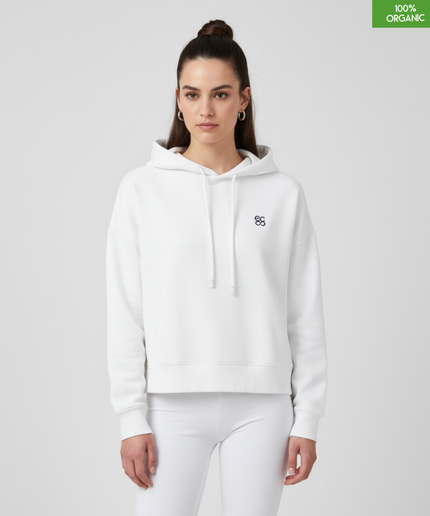 Organic cotton Hoodie  | White | Medium fit