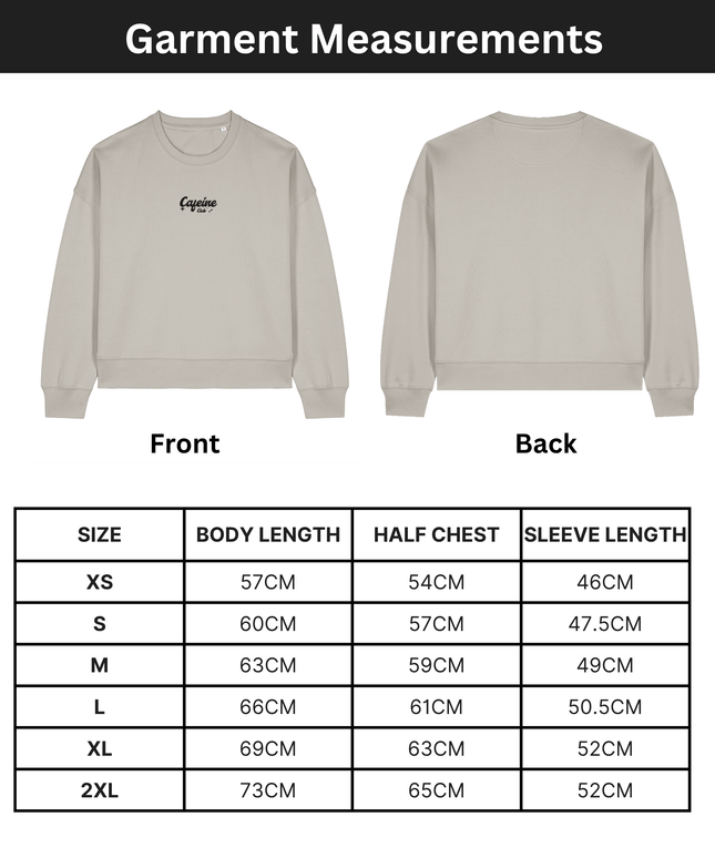 "Cafeine Club" The women's crew neck sweatshirt | Heather Haze | Medium fit | 300gsm