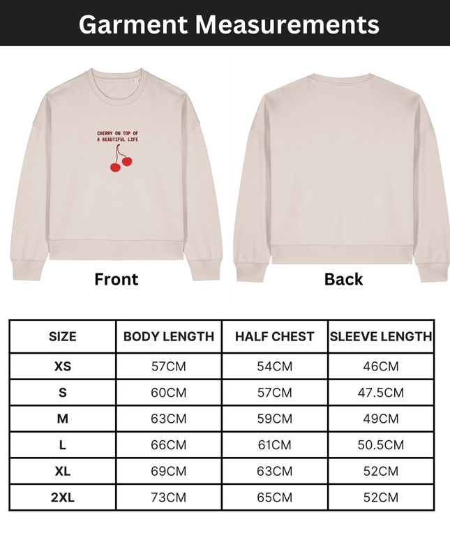 "Cherry on top of a beautiful life " The women's crew neck sweatshirt | Eco-Heather | Medium fit | 300gsm