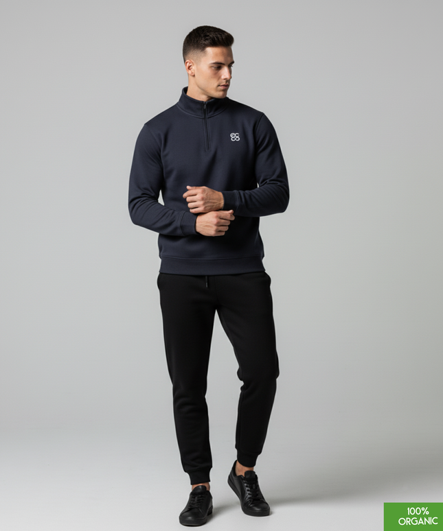 The quarter zip sweatshirt | French Navy | Medium Fit | 280gsm