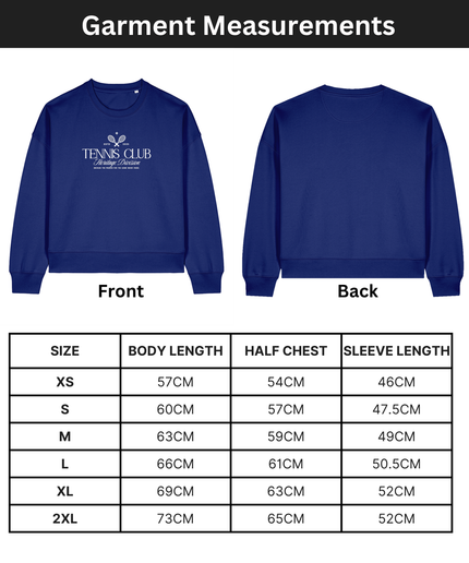 Sweatshirt with 'Tennis Club, The women's crew neck sweatshirt | Worker Blue | Medium fit | 300gsm