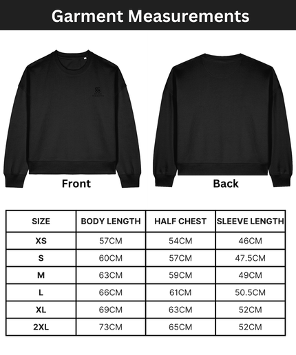 The women's crew neck sweatshirt | Black | Medium fit | 300gsm