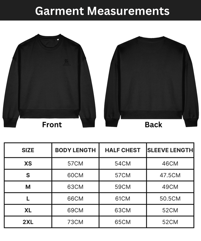 The women's crew neck sweatshirt | Black | Medium fit | 300gsm