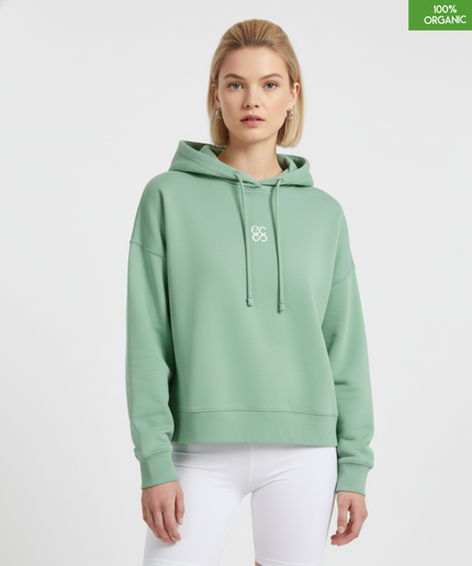 Organic cotton Hoodie  | Misty Jade | Medium fit