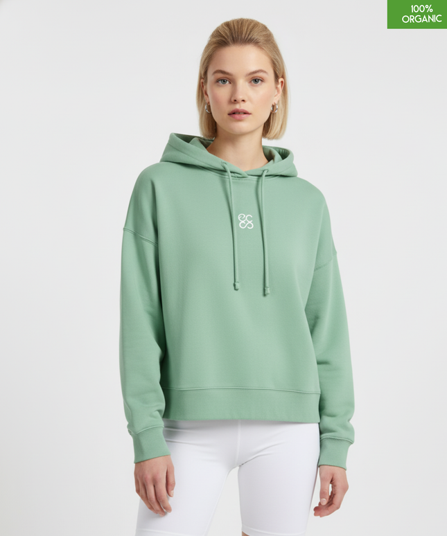 Organic cotton Hoodie  | Misty Jade | Medium fit