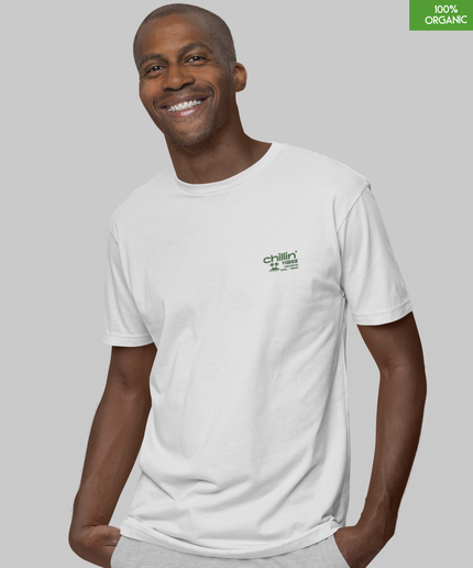 “Chillin'vibes”   Organic cotton T-Shirt  l  White  l  Medium Fit l  Mid Weight