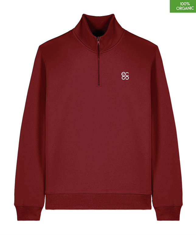 The quarter zip sweatshirt | Burgundy | Medium Fit | 280gsm