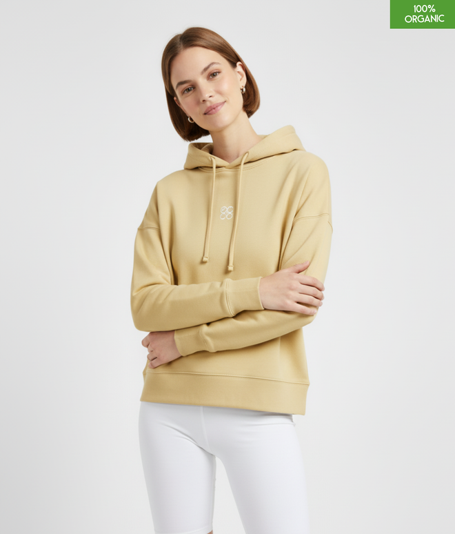 Organic cotton Hoodie  | Viva Yellow | Medium fit