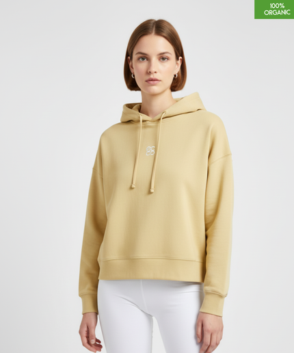 Organic cotton Hoodie  | Viva Yellow | Medium fit
