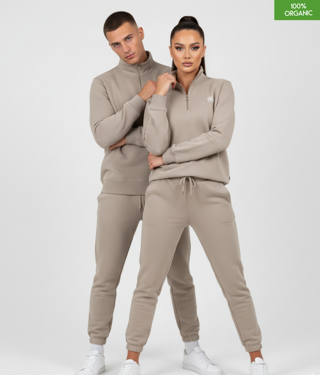 The quarter zip sweatshirt | Desert Dust | Medium Fit | 280gsm