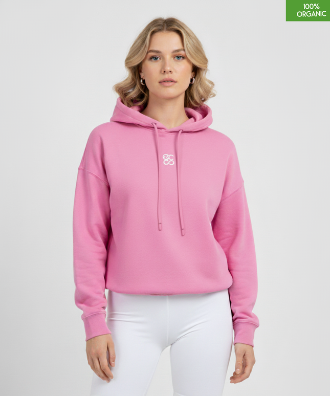 Organic cotton Hoodie sweatshirt | Colour Bubble Pink | Medium fit