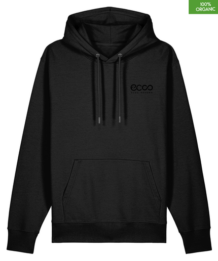 Organic Cotton Hoodie | Black | Relaxed Medium Fit.