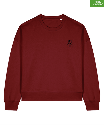 The women's crew neck sweatshirt | Burgundy | Medium fit | 300gsm