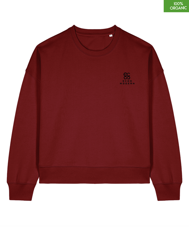 The women's crew neck sweatshirt | Burgundy | Medium fit | 300gsm