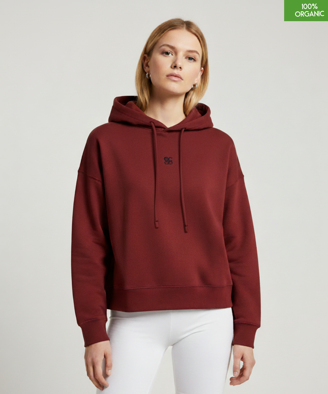 Organic cotton Hoodie sweatshirt | Colour: Burgundy | Medium fit