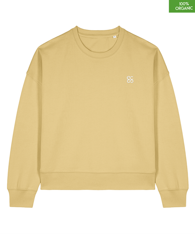 The women's crew neck sweatshirt | Viva Yellow | Medium fit | 300gsm