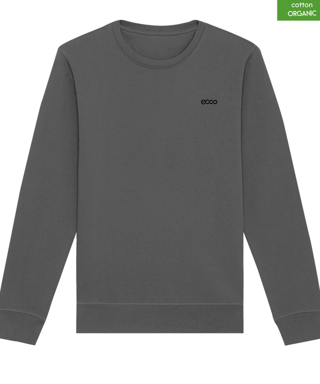 Organic Cotton crewneck sweatshirt | Anthracite |  Medium Fit.