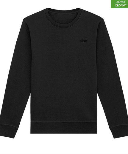Organic Cotton crewneck sweatshirt | Black |  Medium Fit.