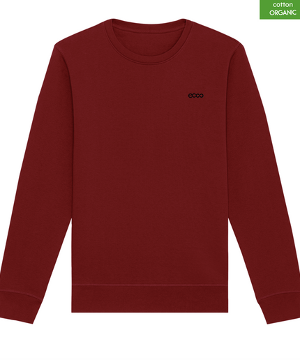 Organic Cotton crewneck sweatshirt | Burgundy |  Medium Fit.