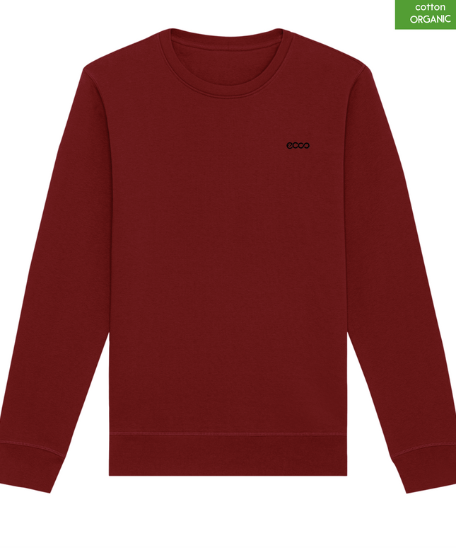 Organic Cotton crewneck sweatshirt | Burgundy |  Medium Fit.