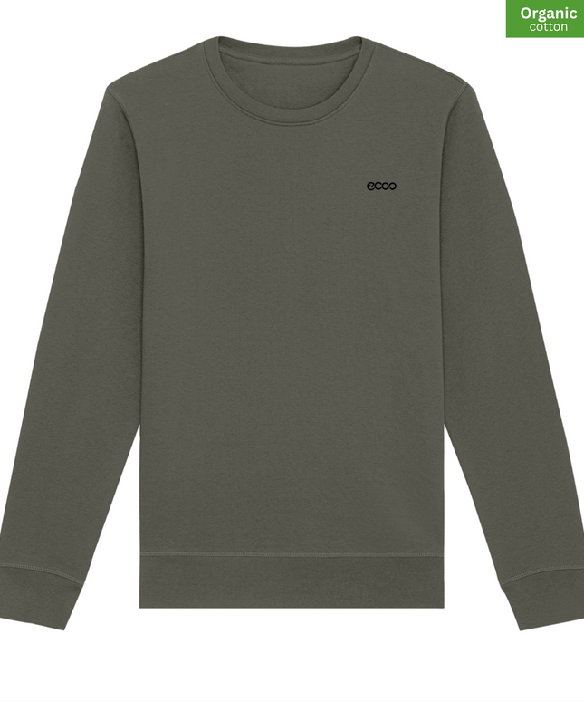 Organic Cotton crewneck sweatshirt | Khaki |  Medium Fit.