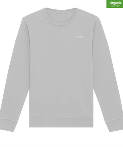 Organic Cotton crewneck sweatshirt | Heather Grey | Relaxed Medium Fit.