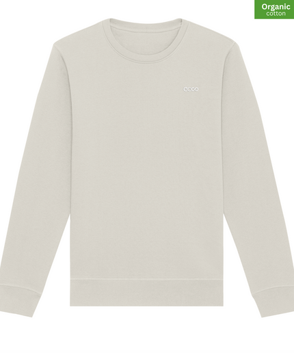 Organic Cotton crewneck sweatshirt | Natural Raw | Relaxed Medium Fit.