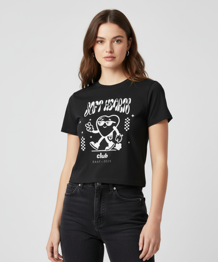 "Soft Hearts Club"   Boxy Oversized Fit, Heavy Weight, 240 GSM