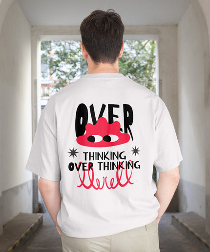 “Overthinking” Oversized Graphic T-Shirt — Playful Mental Health Design