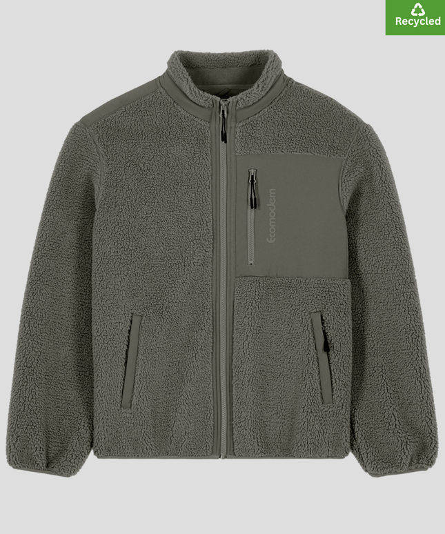 The sherpa jacket, Medium fit, Khaki colour, 450gsm.