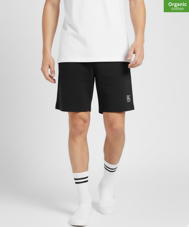 The  single jersey short | Organic cotton |  Black  | 240gsm