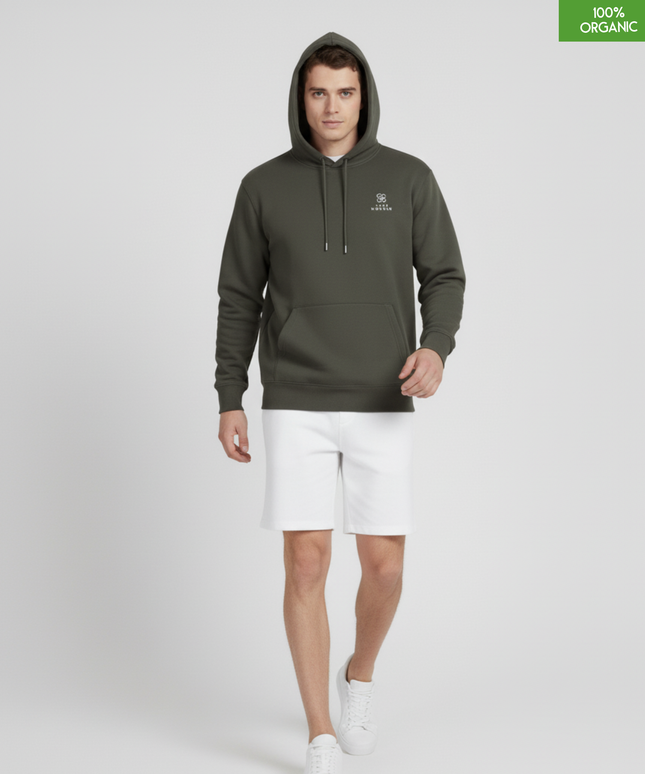 Organic Cotton Hoodie | Khaki | Relaxed Medium Fit.