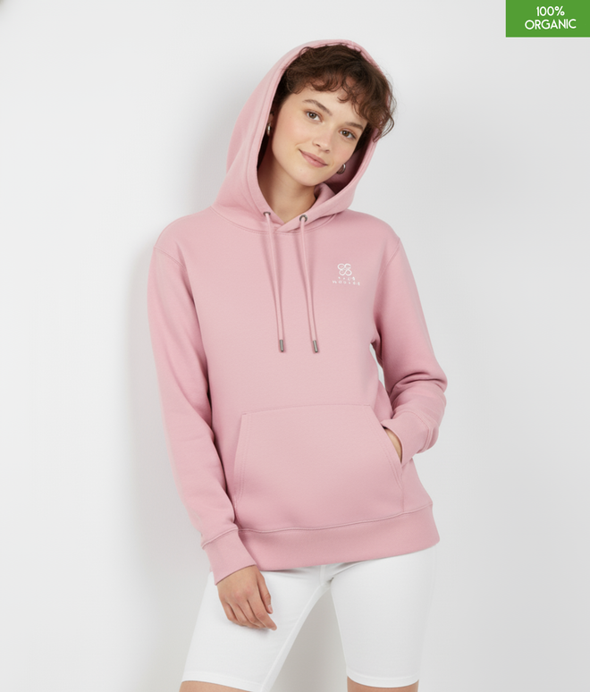Organic Cotton Hoodie | Cotton Pink | Relaxed Medium Fit.