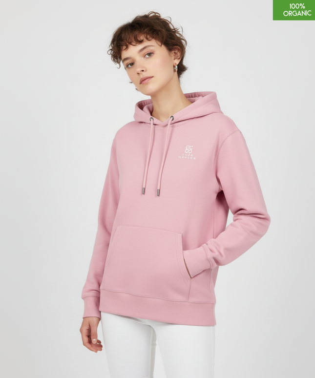 Organic Cotton Hoodie | Cotton Pink | Relaxed Medium Fit.