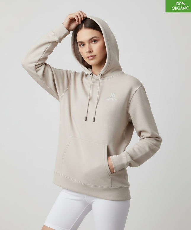 Organic Cotton Hoodie | Eco-Heather | Relaxed Medium Fit.