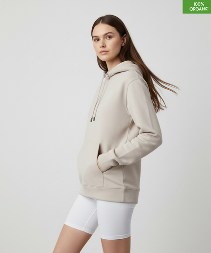 Organic Cotton Hoodie | Eco-Heather | Relaxed Medium Fit.