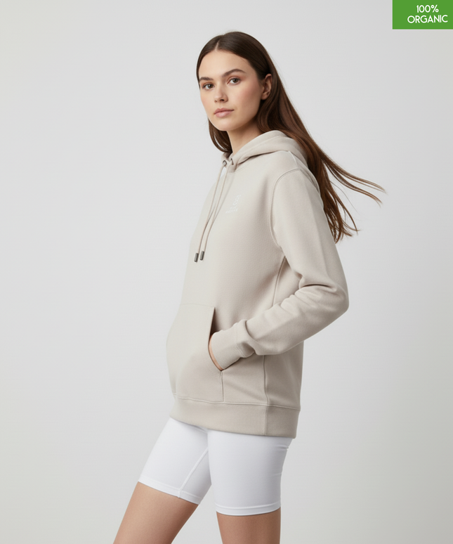 Organic Cotton Hoodie | Eco-Heather | Relaxed Medium Fit.