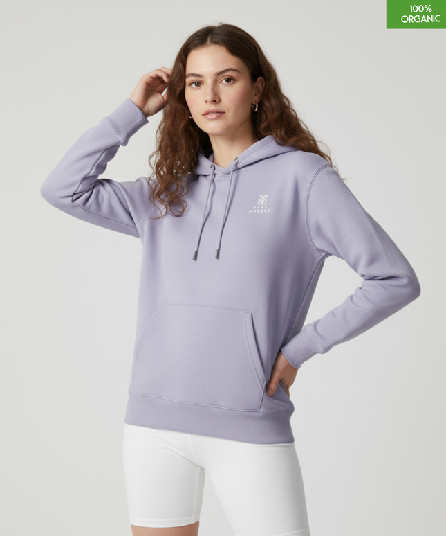 Organic Cotton Hoodie | Lavender | Relaxed Medium Fit.
