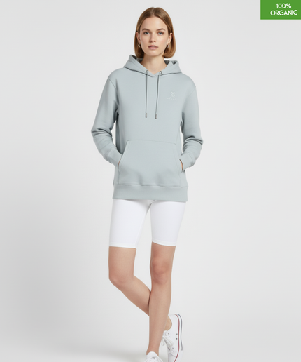 Organic Cotton Hoodie | Blue Ice | Relaxed Medium Fit.