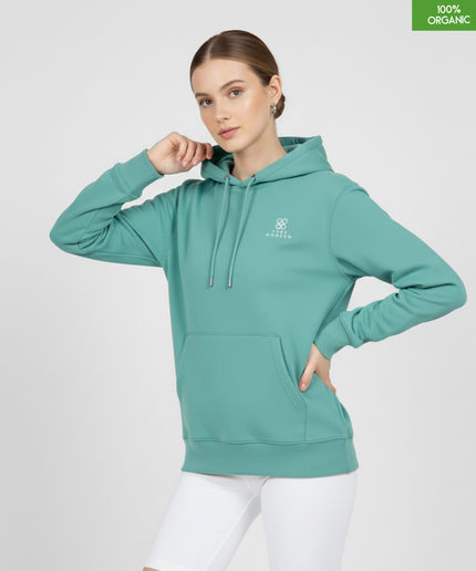 Organic Cotton Hoodie | Pool Blue | Relaxed Medium Fit.