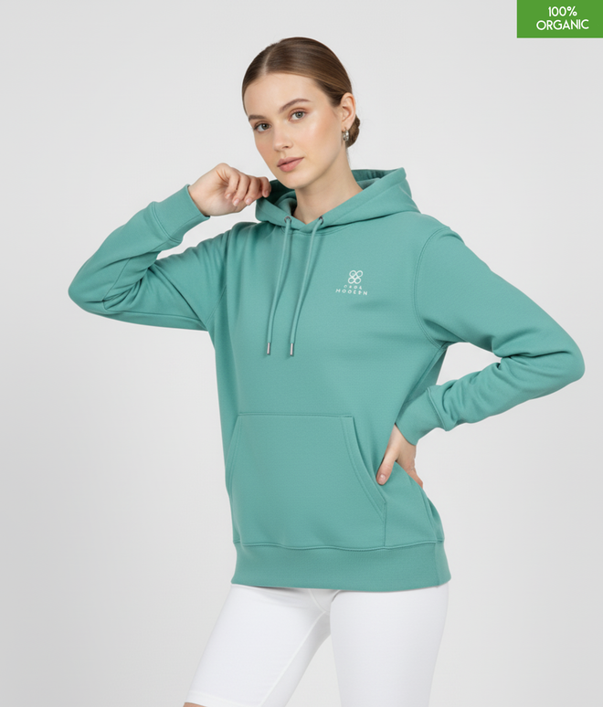 Organic Cotton Hoodie | Pool Blue | Relaxed Medium Fit.